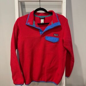 Patagonia Bright Red Fleece with Blue Trim